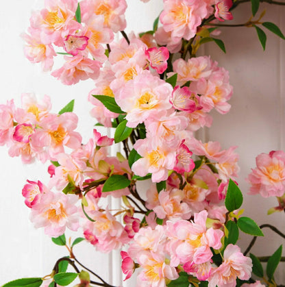 Plow & Hearth Artificial Pink Cherry Blossom Wreath, 30”