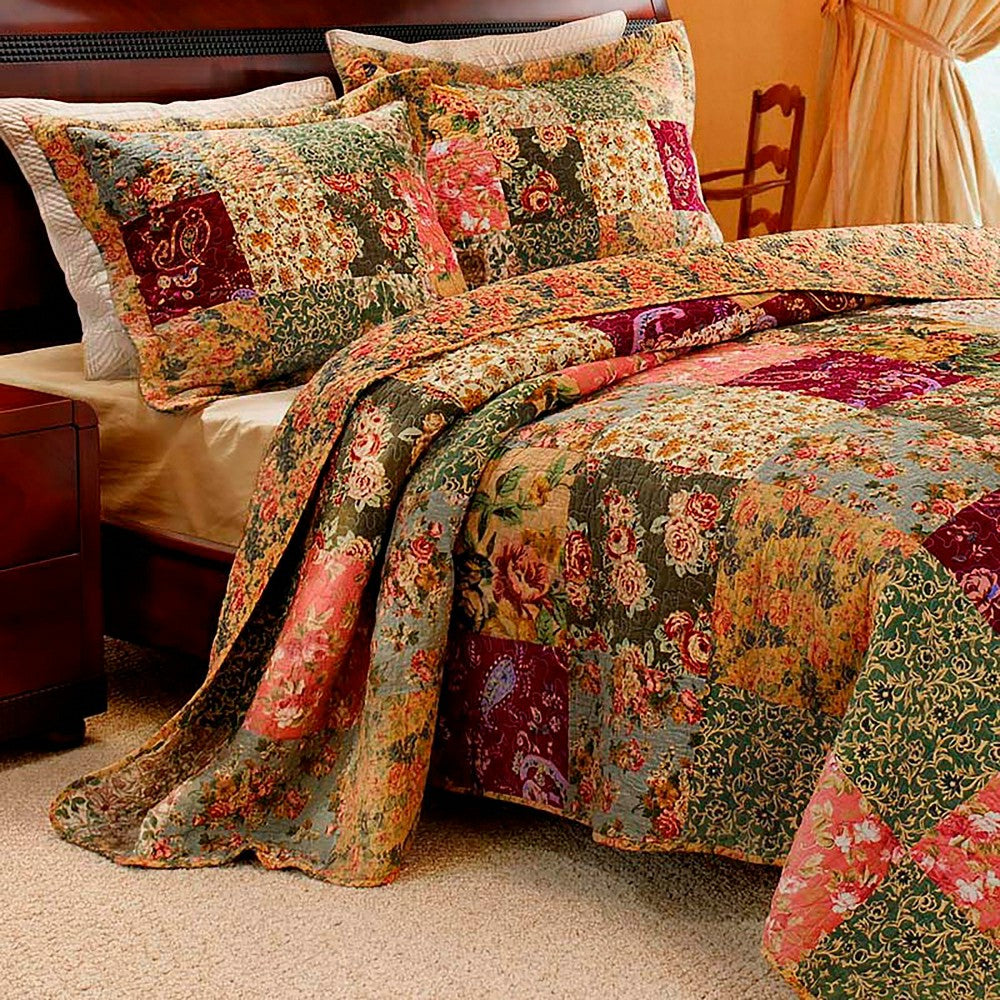Plow & Hearth Paisley Patchwork Block Bedspread