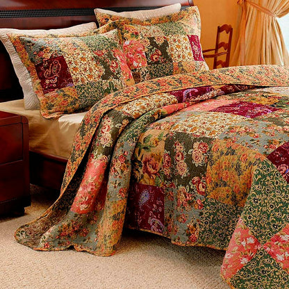 Plow & Hearth Paisley Patchwork Block Bedspread