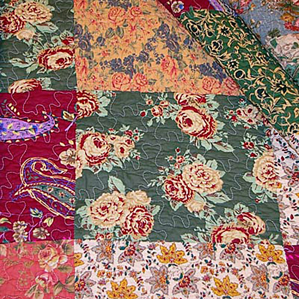 Plow & Hearth Paisley Patchwork Block Bedspread