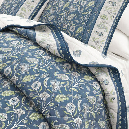 Plow & Hearth Indira Floral Boho Printed Cotton Quilt Set
