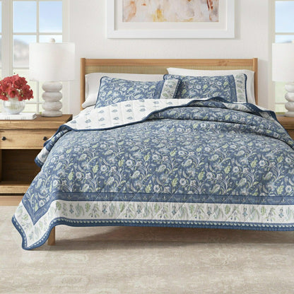Plow & Hearth Indira Floral Boho Printed Cotton Quilt Set