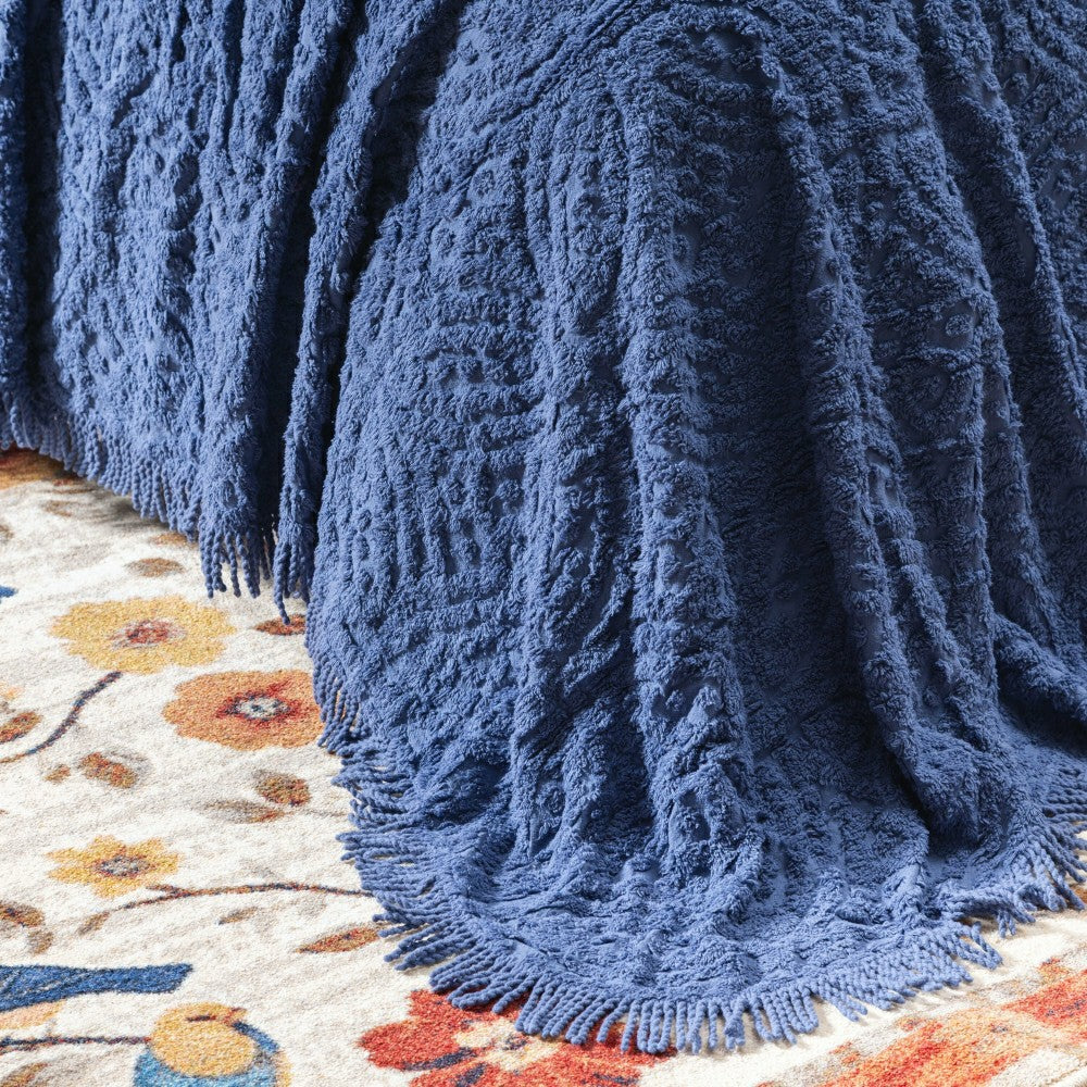 Plow & Hearth Full Wedding Ring Tufted Chenille Bedspread