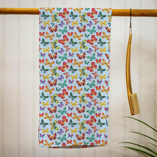 Plow & Hearth Butterfly Toile Quick Dry Towel and Matching Carrying Case, 60" x 30"
