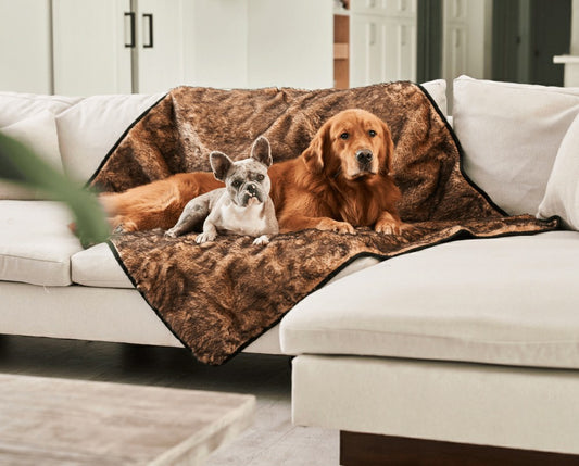 Plow & Hearth PupProtector™ Short Fur Waterproof Throw Blanket - Sable Tan