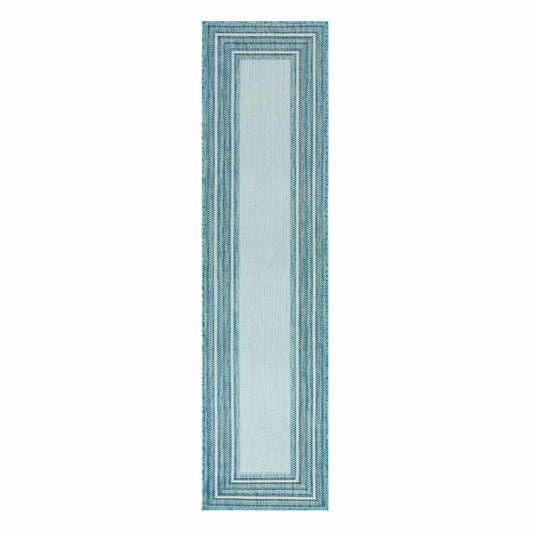 Plow & Hearth Indoor/Outdoor Textured Polypropylene Border Runner, 23" x 7'6"
