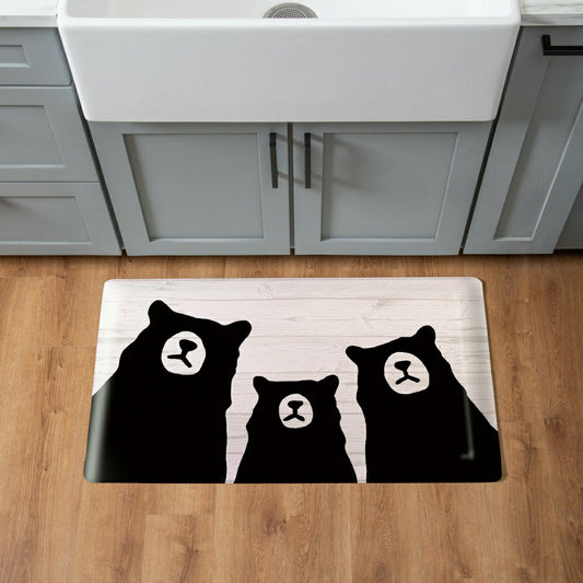 Plow & Hearth EG Studio Northwoods Black Bear and Cubs Anti-Fatigue Mat (30"x18“)