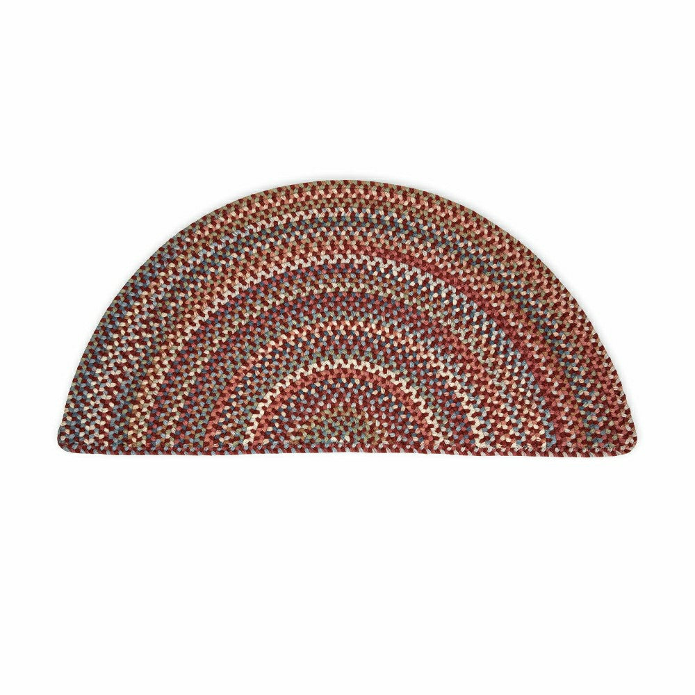Plow & Hearth Blue Ridge Half Round Wool Braided Rug, 2' x 4'
