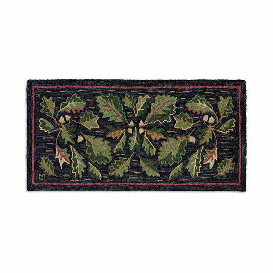 Plow & Hearth Acorns Hand-Hooked Wool Rug, 24" x 48"