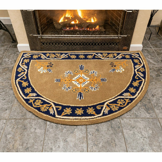 Plow & Hearth Jardin Half Round Wool Rug