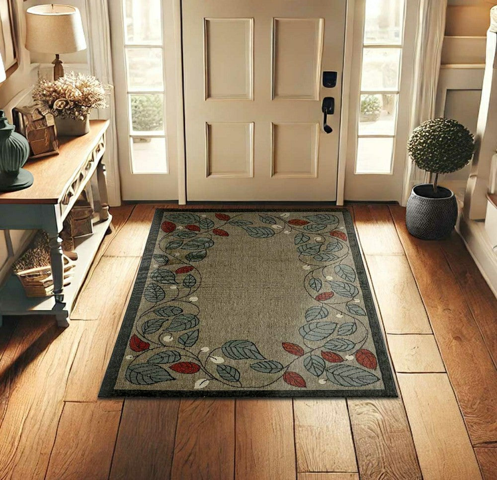 Plow & Hearth Berry Vine Polypropylene Rug