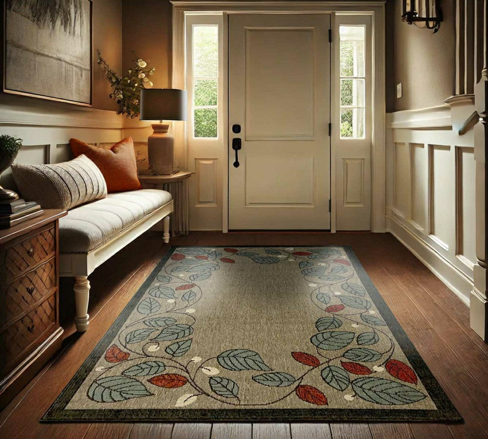 Plow & Hearth Berry Vine Polypropylene Rug
