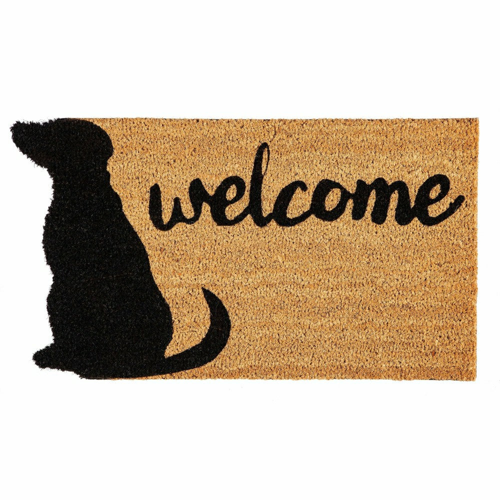 Plow & Hearth Dog Welcome Shaped Coir Mat