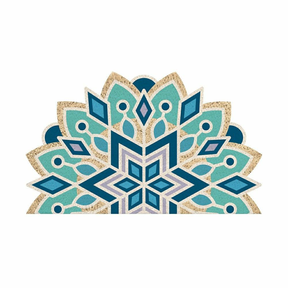 Plow & Hearth Vibrant Snowflake Shaped Coir Mat