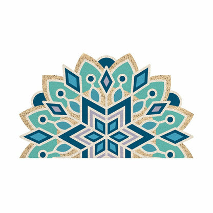 Plow & Hearth Vibrant Snowflake Shaped Coir Mat