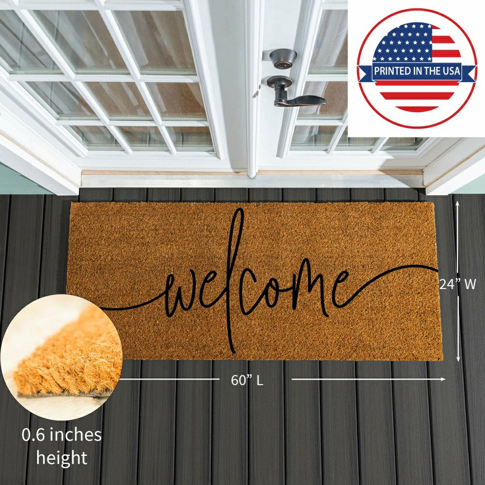 Plow & Hearth Oversized Welcome Coir Mat, 60"x24"