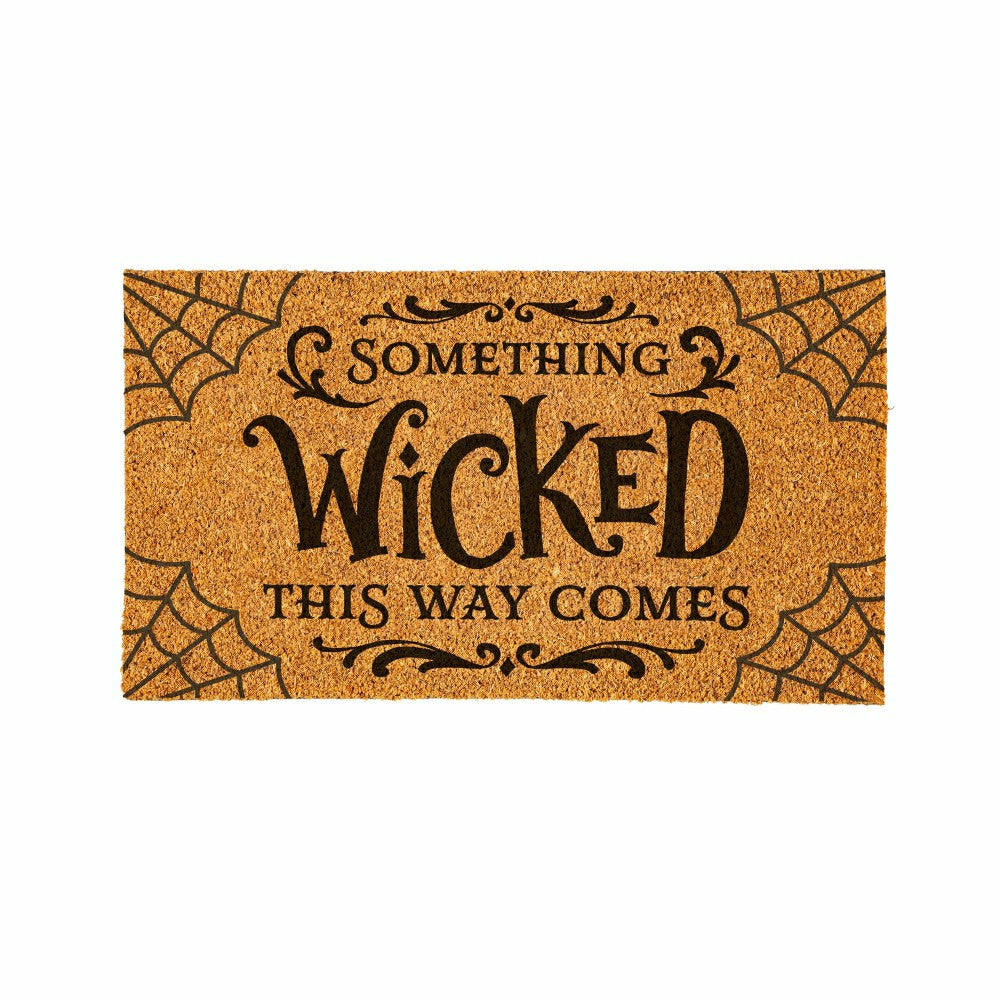 Plow & Hearth HALLOWEEN Coir Mat, "SOMETHING WICKED THIS WAY COMES",28"x16"
