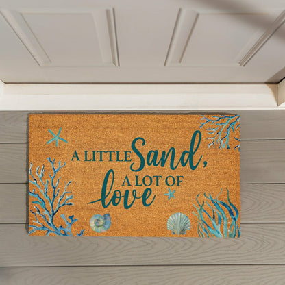 Plow & Hearth Blue Coastal Beach, Coir Mat 28"x16"