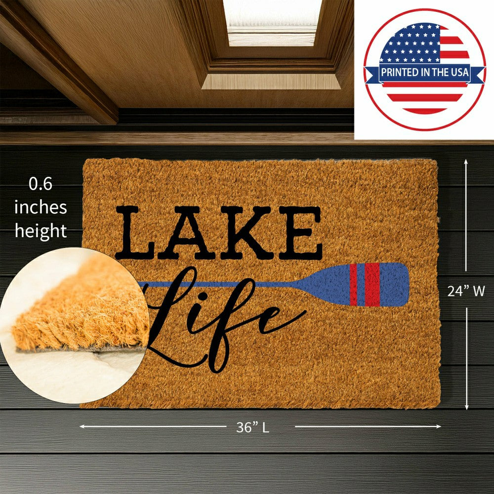 Plow & Hearth Lake Coir Mat Life Paddle 36x24"