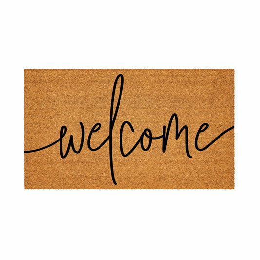 Plow & Hearth Coastal Coir Mat Welcome 28x16"