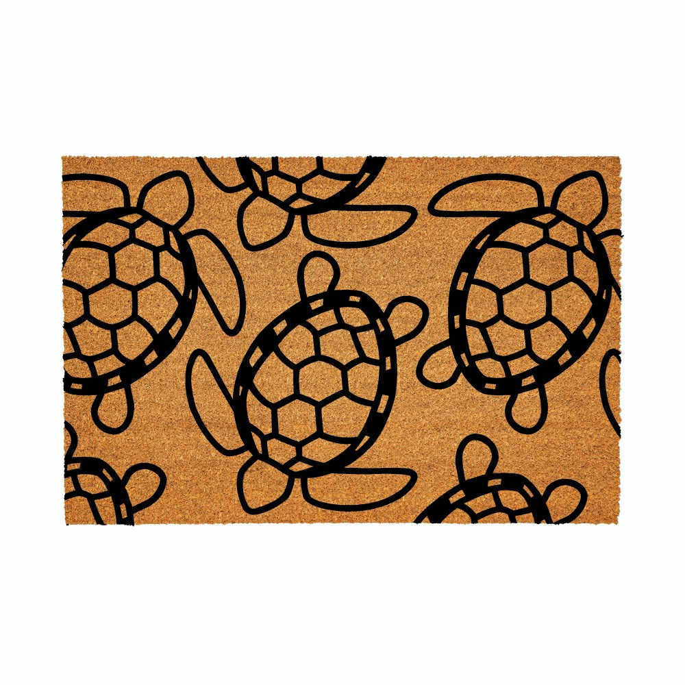 Plow & Hearth Coastal Coir Mat Turtles 36x24"