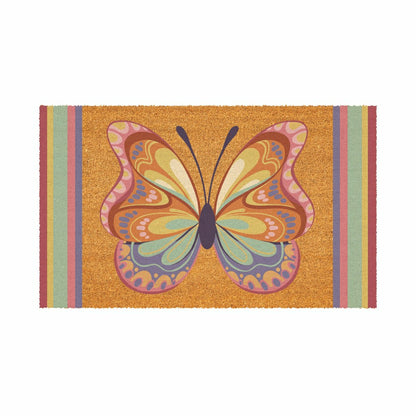 Plow & Hearth Bunny Blooms Radiant Butterfly, Coir Mat 30"x18"
