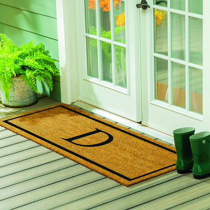 Plow & Hearth Monogram Coir Mat 60"x24", Letter D