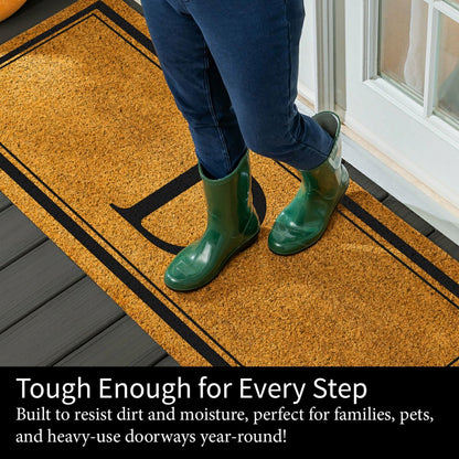 Plow & Hearth Monogram Coir Mat 60"x24", Letter D