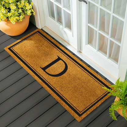 Plow & Hearth Monogram Coir Mat 60"x24", Letter D