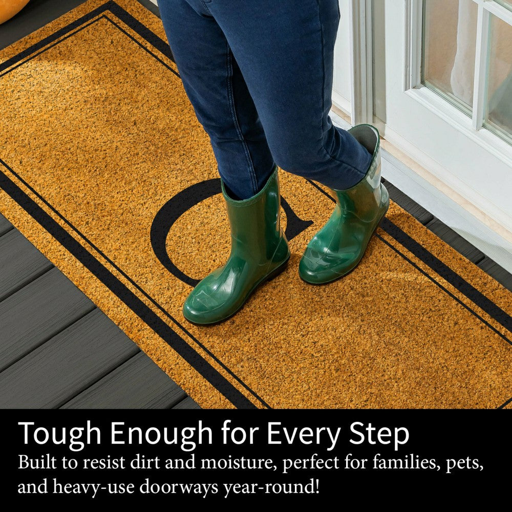 Plow & Hearth Monogram Coir Mat 60"x24", Letter G
