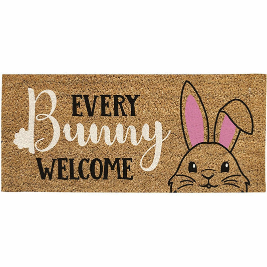 Plow & Hearth Every Bunny Welcome Flocked Sassafras Coir Switch Mat