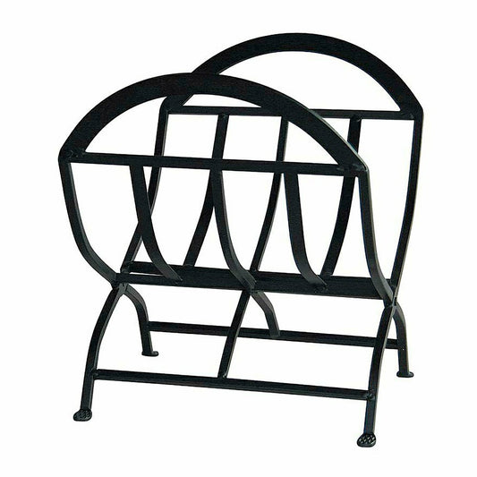 Plow & Hearth Black Wrought Iron Log Holder w/Arched Top