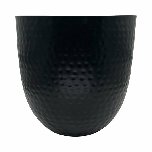 Plow & Hearth Fireplace Log Bucket, Round Hammered Design, Black Finish