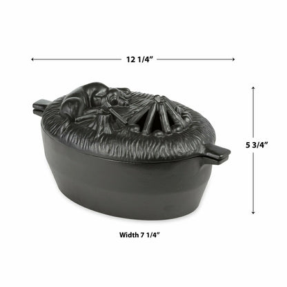 Plow & Hearth Cast Iron Dog Wood Stove Steamer