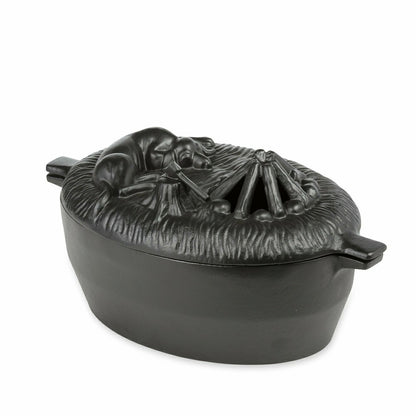Plow & Hearth Cast Iron Dog Wood Stove Steamer