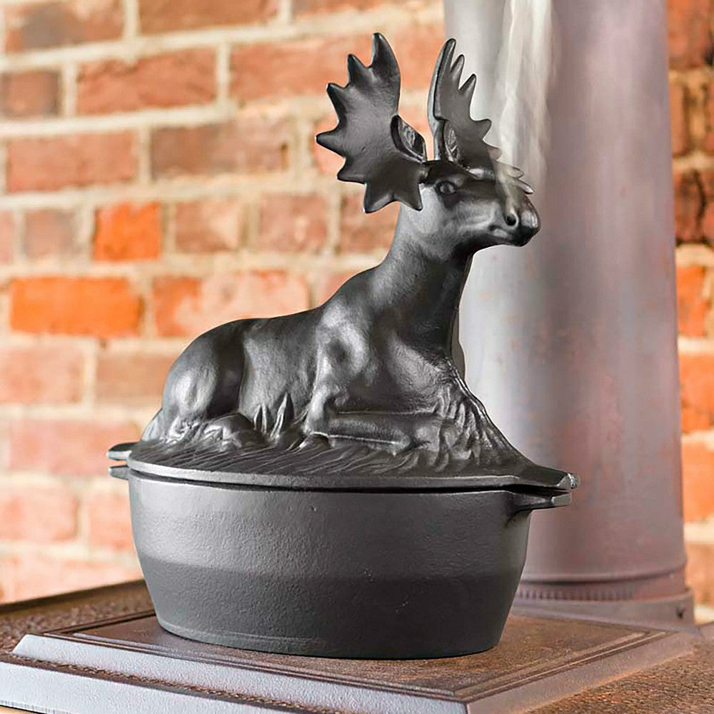 Plow & Hearth Cast Iron Moose Wood Stove Steamer