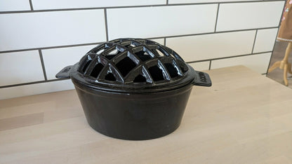 Plow & Hearth 2.5 QT. Cast Iron Lattice Wood Stove Steamer