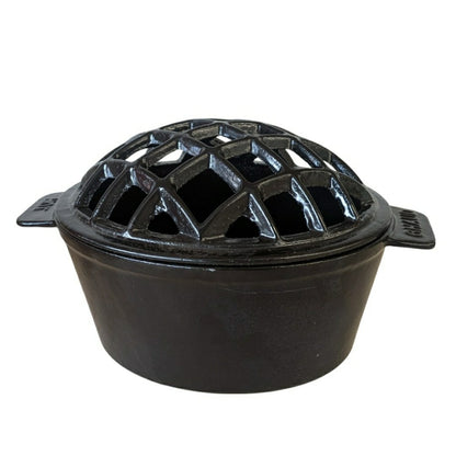 Plow & Hearth 2.5 QT. Cast Iron Lattice Wood Stove Steamer