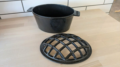 Plow & Hearth 2.5 QT. Cast Iron Lattice Wood Stove Steamer