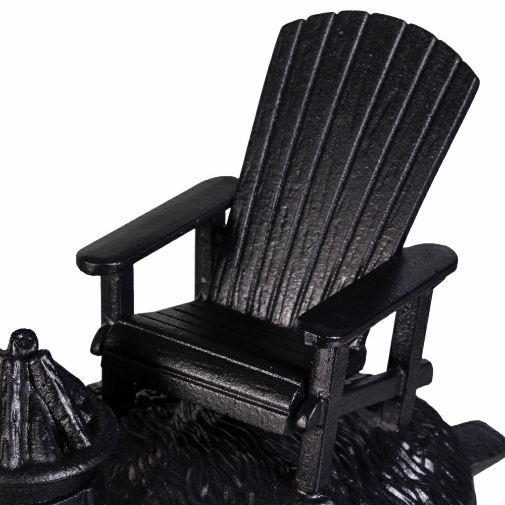 Plow & Hearth Adirondack Chair with Firepit Woodstove Steamer in Cast Iron