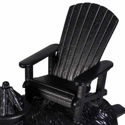 Plow & Hearth Adirondack Chair with Firepit Woodstove Steamer in Cast Iron