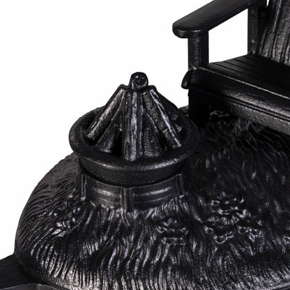 Plow & Hearth Adirondack Chair with Firepit Woodstove Steamer in Cast Iron