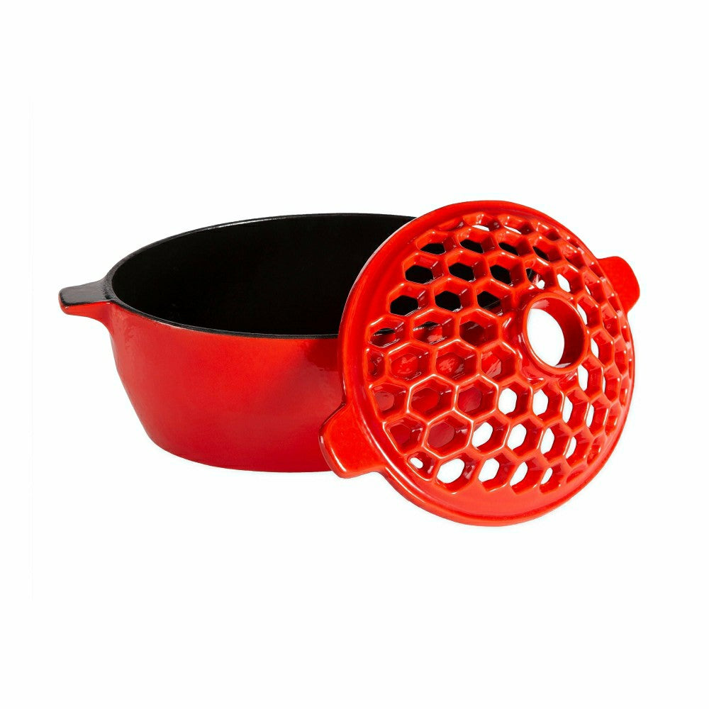 Plow & Hearth 2.3 QT. Cast Iron Lattice Wood Stove Steamer