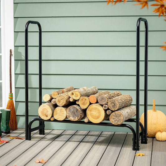Plow & Hearth 4' Steel Wood Log Rack