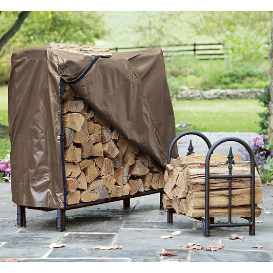 Plow & Hearth Small Decorative Heavy-Duty Steel Wood Rack