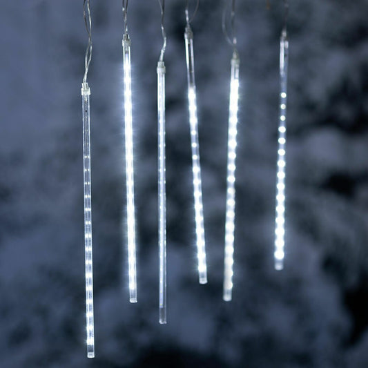 Plow & Hearth Indoor/Outdoor Electric Icicle Chasing Lights with Cool White LEDs