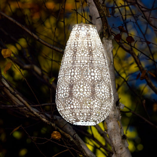 Plow & Hearth Soji Stella - Teardrop Blossom - 14" Solar Lantern