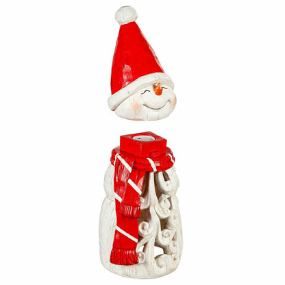 Plow & Hearth Carved Lighted Holiday Snowman Statue