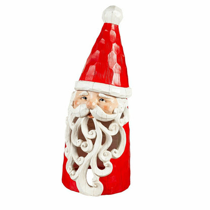 Plow & Hearth Carved Lighted Holiday Santa Statue
