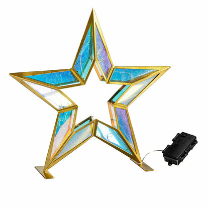 Plow & Hearth 14" LED Iridescent Star Holiday Lit Statuary